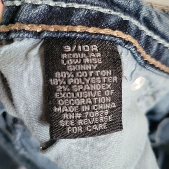 Rue 21 Twenty one  Ladies  Regular Low Rise Skinny Blue Denim Jeans Size 9/10R - Picture 10 of 15